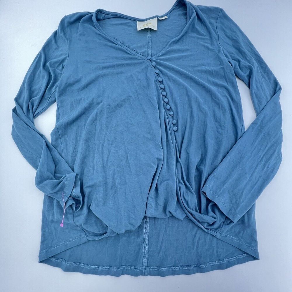 Maeve Blue Swoop Blouse Size Small Button Detail Anthropologie